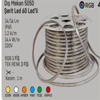 3 ÇİPLİ 60 LEDLİ 220V DIŞ MEKAN ŞERİT LED RGB 1